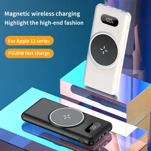 Wireless Power Bank 15W Magnetic Wireless Charger 10000mAh 20000MAH 22.5W PD QC3.0 Portable Fast Charging Powerbank
