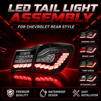 Feux arrière à LED BK pour Chevrolet Cruze 2009-2014, clignotants séquentiels effet écaille de dragon, Plug & Play