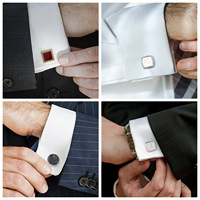 Boutons de manchette d'affaires pour hommes à la mode en acier inoxydable treillis bouton de manchette boucle français cuivre de haute qualité manchettes Offre Spéciale