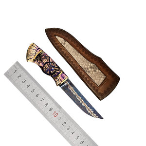 Couteaux de randonnée et de chasse de haute qualité, à lame fixe, lame en damas, lame tranchante - Product Image 6