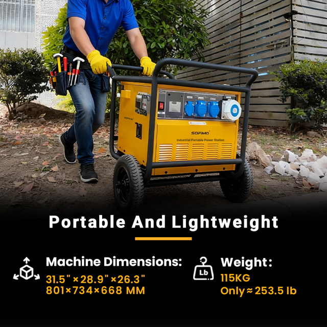 8000W Portable Power Station with IP54 Rating Dust Proof, Waterproof and Splashproof Suitable for Outdoor Environments