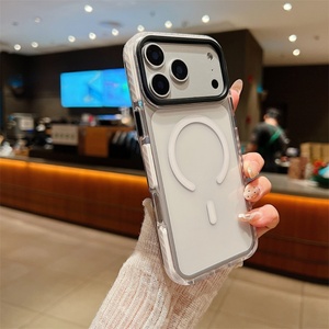 Fundas de Lujo para Teléfono Móvil 2024, Magnéticas, de TPU y Acrílico, Transparentes, Nuevo Diseño, Accesorio, Cubierta para PC, para iPhone 16 17 Pro Max, Tendencia - Product Image 6