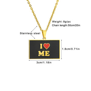 Colliers pendentifs en acier inoxydable <span class=keywords><strong>à</strong></span> la mode pour la Saint-Valentin, avec inscription « Je t'aime » pour papa, <span class=keywords><strong>maman</strong></span>, émo, petit ami, petite amie, vente en gros - Product Image 6