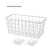 Panier suspendu rectangulaire simple en fer forgé sans perçage pour salon, fixation murale, moderne, durable, multifonctionnel, en métal