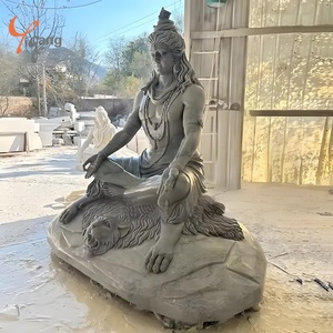 Nhà Máy Tùy Chỉnh Cuộc Sống Kích Thước Tay Chạm Khắc Đá Cẩm Thạch Tượng Ngoài Trời Vườn Shiva Hindu Vị Thần Ấn Độ Tác phẩm Điêu Khắc - Product Image 3