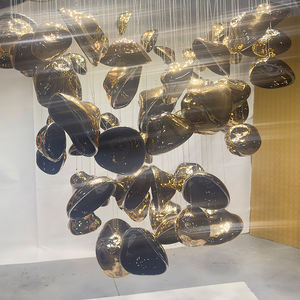 Lustre suspendu <span class=keywords><strong>en</strong></span> métal moderne de luxe personnalisé grand projet luminaire pour hauts plafonds forme longue - Product Image 6