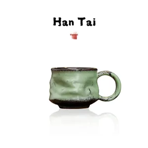 Tasse à café en porcelaine de haute qualité, latte art, goûter, design rétro <span class=keywords><strong>vintage</strong></span> de luxe léger, logo personnalisé, passe au <span class=keywords><strong>micro</strong></span>-ondes - Product Image 2