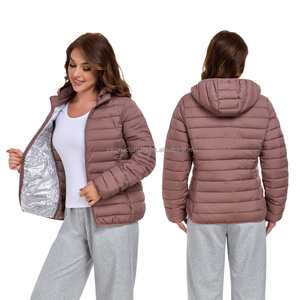 Unpretentious <strong>Thin</strong> Quilted <strong>Puffer</strong> <strong>Jacket</strong> for Women Autumn Hooded Breathable Reversible Stretchy Walking Traditional Coat - Product Image 1