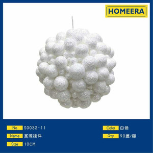 Ornamenti natalizi in schiuma bianca fatti a mano 10CM palline sublimazione in PVC festivo decorazioni Per la casa all'ingrosso 90 scatole Per cartone - Product Image 1