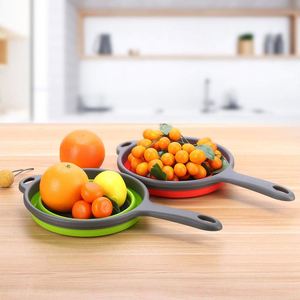 Passoire de cuisine pliable avec poignée, en silicone de qualité alimentaire, passoire de cuisine gain de place, passoire pliable - Product Image 5