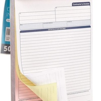 Carnet de factures et reçus autocopiants 3 ou 4 feuillets, 100% pâte de bois, format personnalisé, options multicolores, MOQ 100 carnets, Marque LXF/UNIFON