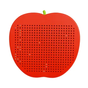 热销新款幼儿园教育儿童迷你圆形磁铁板可擦除可重复使用的写字板苹果磁珠板