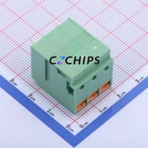 KF207RA-6.35-3P Spring Terminal Block Bent Lead Through Hole,P=6.35mm Connector 1x3P 6.35mm Green 3P - Product Image 2