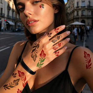 Plantillas de Tatuajes de Henna Mini para Manos y Pies, Diseño Floral, Luna y Estrella, Resistentes al Agua, Plantillas de Arte para Mujeres, Tatuajes DIY - Product Image 4