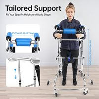 Andador de 8 Ruedas con Capacidad para 220 lb, Altura Ajustable, Ayuda de Rehabilitación para Hemiplejia y Miembros Inferiores, para Movilidad de Personas Mayores