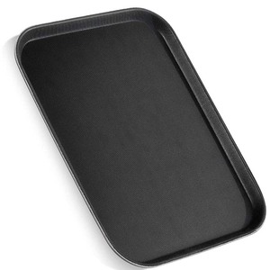 Custom Restaurant Nonslippery Rubber Serving Tray Non-Slip Plastic Food Tray