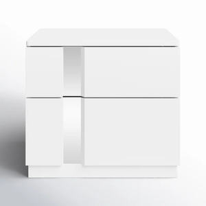 เฟอร์นิเจอร์ทันสมัยโต๊ะข้างเตียงแบบอิตาลีข้างตู้ลิ้นชักโต๊ะข้างเตียงไม้สีขาว - Product Image 3