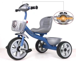 รถสามล้อเล็กๆน้อยๆที่ออกแบบใหม่พร้อมแป้นถีบเบาะหลังสำหรับเด็กรถสามล้อไฟดนตรีสำหรับเด็กเดินทาง - Product Image 3