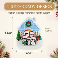 Ornements de Noël 2027 Famille de 5 pingouins en igloo personnalisés