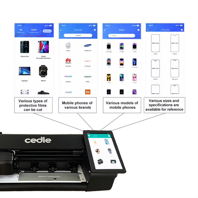 CEDLE Hydrogel Sheet Cutting Cutter Intelligent Film Cutting Machine Plotter Making Screen Protector Hydrogel Machine for Phone