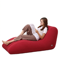 Fauteuil gonflable Tiger OEM moderne en PVC floqué en forme de S, canapé paresseux pour salon, pouf, canapé gonflable 200x120cm Rouge/Bleu