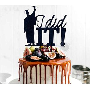 คริลิคสีดำจบการศึกษารูปแบบเค้ก Topper ฉันไม่ได้มันมีความสุขจบการศึกษาปริญญาตรีพรรคตกแต่งเค้กอุปกรณ์พรรค - Product Image 1