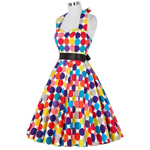 <span class=keywords><strong>Robe</strong></span> d'été décontractée Femme Polka Dot Retro Swing Gown <span class=keywords><strong>Pin</strong></span> <span class=keywords><strong>up</strong></span> <span class=keywords><strong>Robe</strong></span> Vintage 60s 50s Rockabilly Sundress - Product Image 3