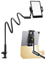 Support de téléphone et tablette réglable à col de cygne de 120 cm, support de tablette robuste à bras long pour libérer vos mains