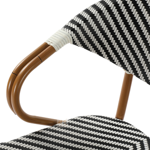 Sedia da Bistrot Francese con Braccioli, Telaio in Alluminio Verniciato a Polvere, <span class=keywords><strong>Tessuto</strong></span> Teslin Resistente alle Intemperie, Impilabile, per Esterni, Hotel, Villa, Parco - Product Image 3