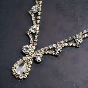 Diadema Dorada para Mujer con Cristales de Imitación en Forma de Lágrima, Joyería Corporal para Novia, Boda, Fiesta, Compromiso, Estilo Boho - Product Image 2