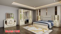 Ensemble de meubles de chambre à coucher au design moderne, ensemble complet pour chambre, comprenant armoire, table de chevet et coiffeuse, vente en gros directe usine