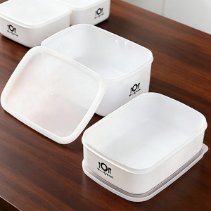 Food Storage <b>Box</b> Rectangle Plastic Lid Fridge Organizer <b>Freezer</b> Container - Product Image 2