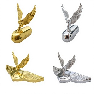 Autocollant de voiture de luxe personnalisé en métal 3D avec logo personnalisable, ailes d'aigle, décoration pour capot moteur - Product Image 4