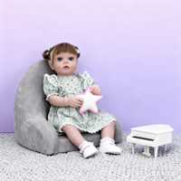 Poupées pour bébés de 22 pouces réaliste Reborn Poupées réalistes pour nouveaux-nés Fille blonde Fait à la main Poupées pour tout-petits de la vie réelle avec des vêtements pour enfants