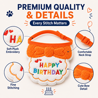 Bavoir pour chien personnalisé brodé Joyeux Anniversaire, bandana pour animal de compagnie en forme de gâteau avec sangle à nouer, cadeau promotionnel coloré pour fête, vente en gros