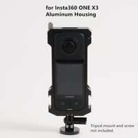 Boîtier de protection en alliage d'aluminium OEM pour caméra VR Insta360, cage de montage pour Insta360 One X3 avec griffe porte-accessoire pour 2 micros Rode