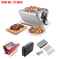 Barbecues au charbon de bois pliables portables Cowekai Easy Clean pour le camping en plein air et le jardin, en acier inoxydable