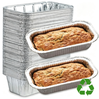 Grand moule à pain rectangulaire en aluminium argenté - Réutilisable/ jetable, écologique, compatible congélateur