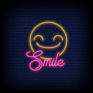 Arte Mural de Sonrisa de Neón, Opciones Multicolores, Tamaños 19x19/36x36, Adorno Llamativo para Decoración del Hogar - Product Image 1
