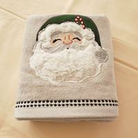 Fête de Noël Serviette Logo Personnalisé Broderie Coton Cadeau Personnalisé Cuisine Main Visage Bain Hôtel Spa Décoratif