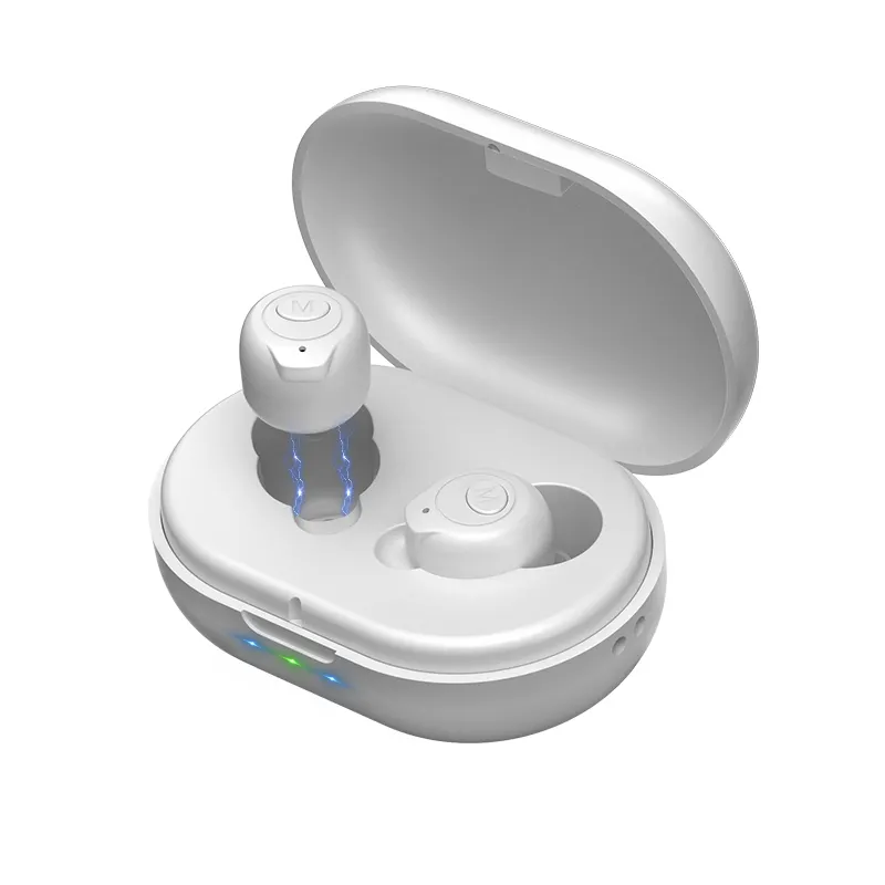 Aide auditive numérique sans fil à dents bleues rechargeables, aide auditive binaurale Rechargeable pour les personnes âgées
