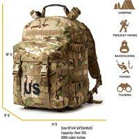 Sac à dos tactique robuste 50L en nylon MOLLE avec cadre externe pour ordinateur portable 15,6 pouces, camouflage CP, étanche, pour randonnée, camping et trekking