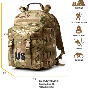 กระเป๋าเป้สะพายหลังแบบยุทธวิธีขนาด 50 ลิตร รุ่น Heavy Duty ลายพราง Multicam CP กันน้ำ ใส่แล็ปท็อปขนาด 15.6 นิ้ว เหมาะสำหรับเดินป่า ตั้งแคมป์ และเดินทางไกล - Product Image 4