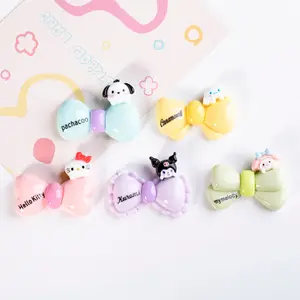 Cute Cartoon Resin Sanrio Bow Shoe Charms Sanrio Phone Case Sanrio Stickers For Decoration