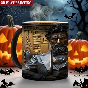 Frosted Black 11oz <b>Ceramic</b> <b>Mug</b> Heat Activated Coffee Cup With 2D Flat Painting Design - Product Image 6