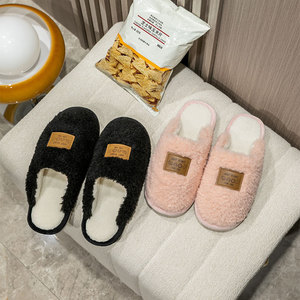 Pantuflas de Moda de Algodón Cálido para Mujer, Diseño Nuevo, Pantuflas de Lujo Peludas con Estampado, Pantuflas para el Hogar - Product Image 3