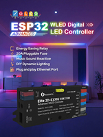 Contrôleur numérique de bande LED 2 canaux GLEDOPTO GL-C-616WL Elite 2D-EXMU WLED 360W avec variateur de lumière LED intégré, Wi-Fi et Ethernet (modèle 2026)