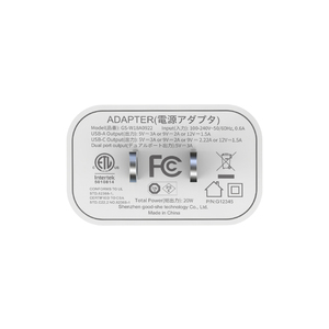 GOOD-SHE 20W USB-C US PD Chargeur Type C + QC3.0 Chargeurs Adaptateur pour Téléphone Mobile Certificat UL ETL - Product Image 4