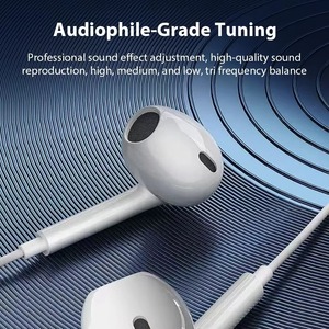 Auriculares portátiles tipo C, auriculares internos con cable tipo C con micrófono, auriculares con cable para iPhone 16 15 Xiaomi, auriculares con cable de sonido HiFi. - Product Image 4