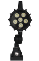 Lampe de travail flexible à bras court pour machines-outils CNC M1 avec interrupteur AL+Verre trempé IP65 AC/DC 6000K/4000K/3000K